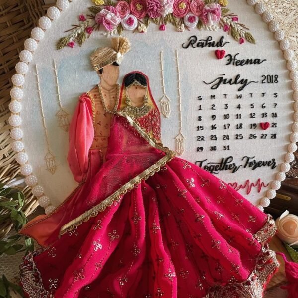 Rose Red Front-Facing Wedding Embroidery Handmade Gift