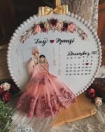 Pink Daisy Front-Facing Wedding Embroidery Handmade Gift