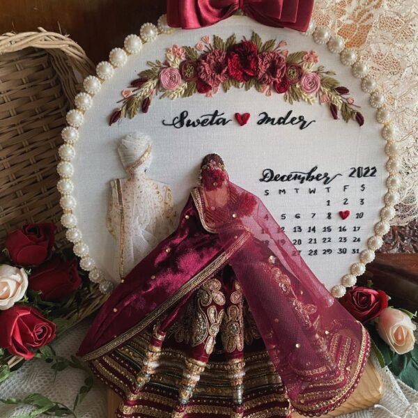 Chocolate Cosmos Back-Facing Wedding Embroidery Handmade Gift