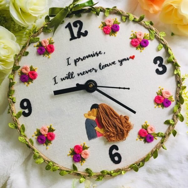 Personalized Wall Hanging Embroidery Watch with Custom Message