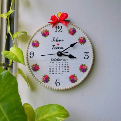 Timeless Threads: Personalized Embroidery Watch with Couple's Names & Special Date