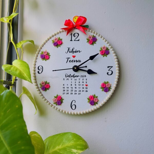 Timeless Threads: Personalized Embroidery Watch with Couple's Names & Special Date